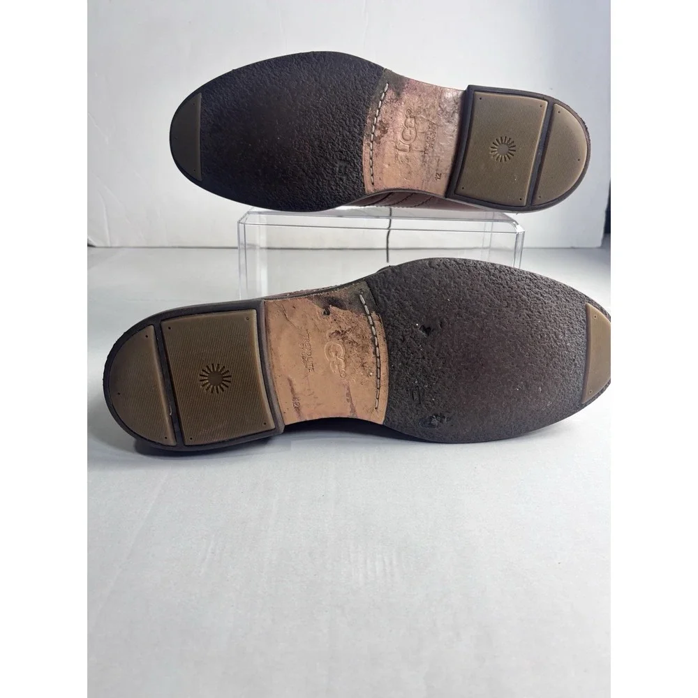 UGG Australia Brown‎ Leather Chukka Boots Men Luxury Business Casual Laces Sz 12